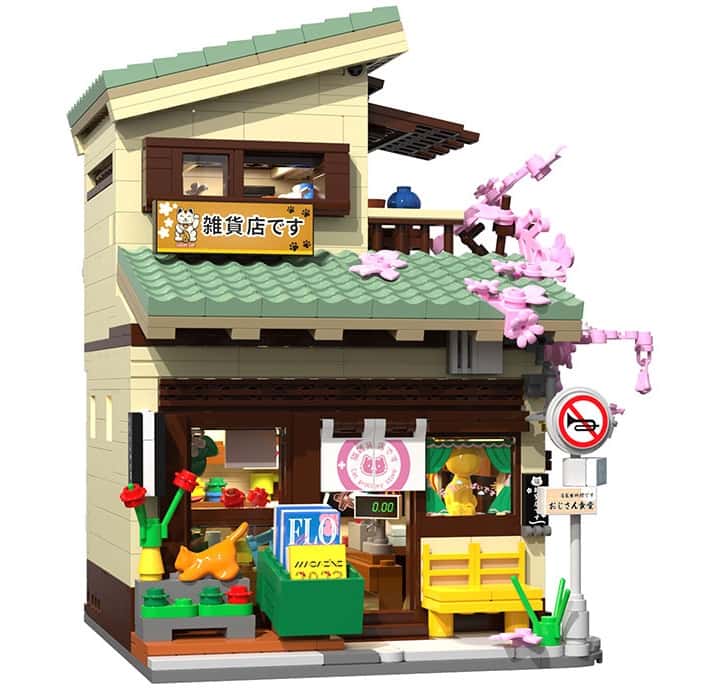 Japanese Kitty's Grocery 921 pezzi con luci LED – Set di costruzioni Cada