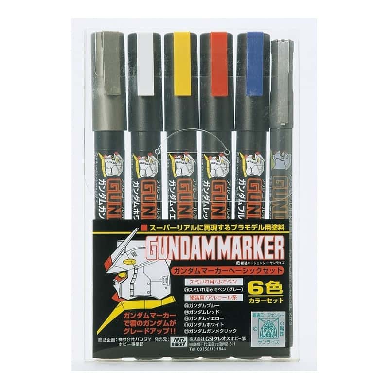 Gundam Marker GMS-105 Basic Set con 6 pennarelli – GSI Creos (Mr. Hobby)