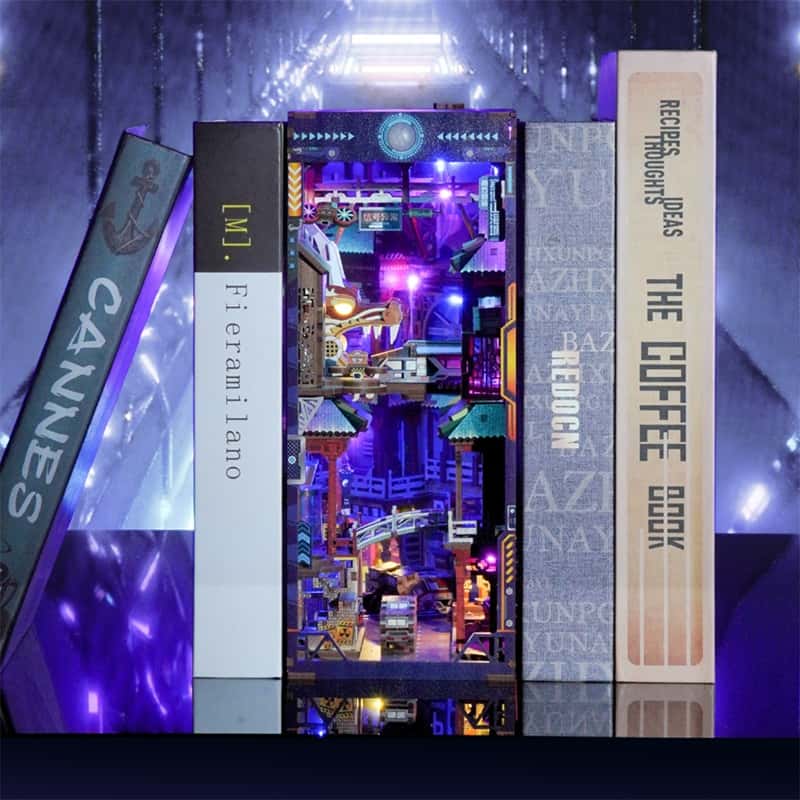 Book Nook Cyber City – Kit puzzle 3D in legno Tonecheer