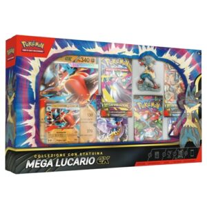 POKEMON-COLLEZIONE CON STATUINA MEGA LUCARIO EX