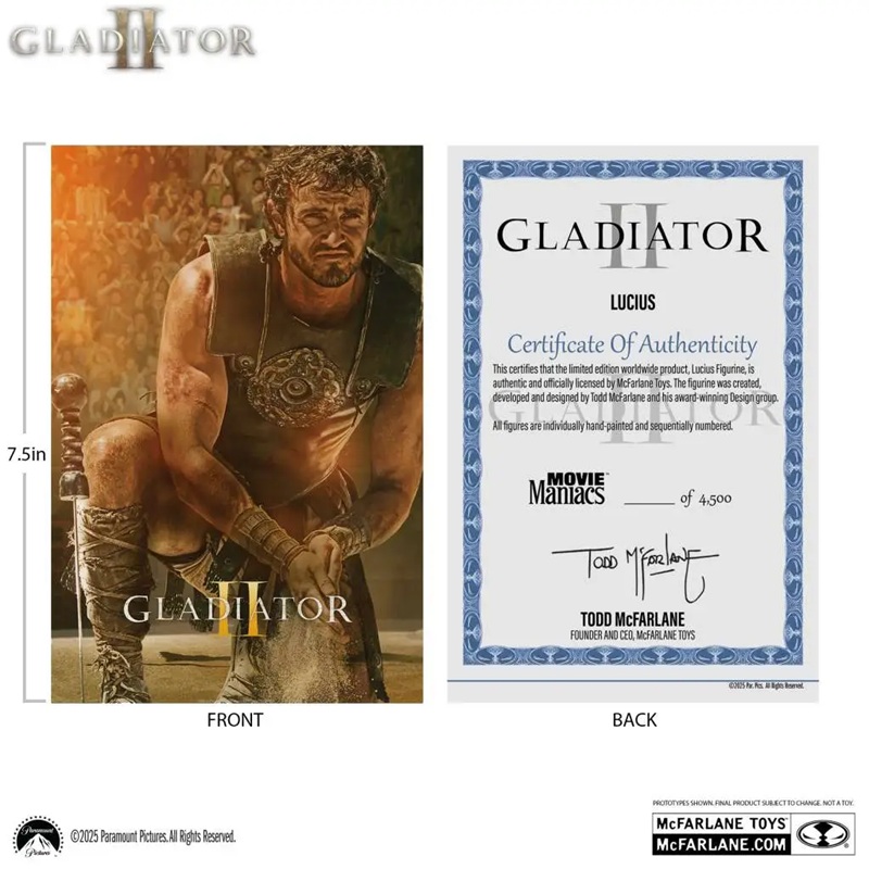 MOVIE MANIACS-LUCIUS GLADIATOR 2-6"-MCFARLANE TOYS - immagine 4