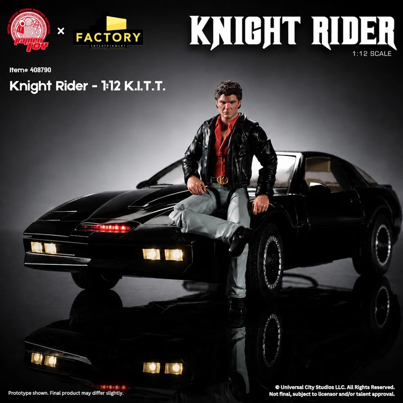 KNIGHT RIDER-KITT VEHICLE & MICHEAL KNIGHT-1:12 SCALE-FACTORY ENTERTAINMENT - immagine 2