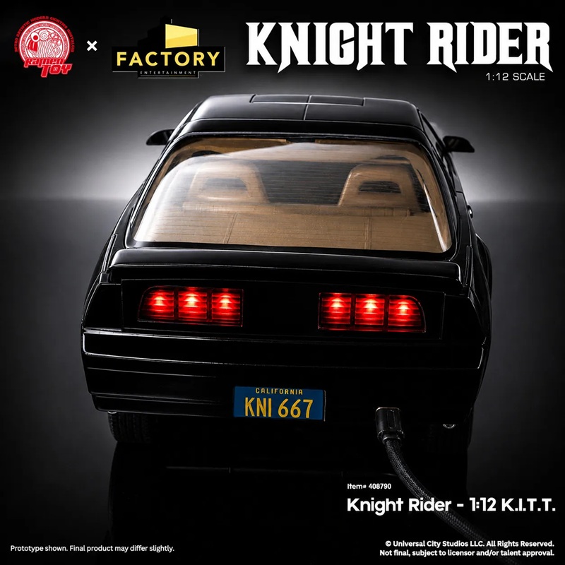 KNIGHT RIDER-KITT VEHICLE & MICHEAL KNIGHT-1:12 SCALE-FACTORY ENTERTAINMENT - immagine 6