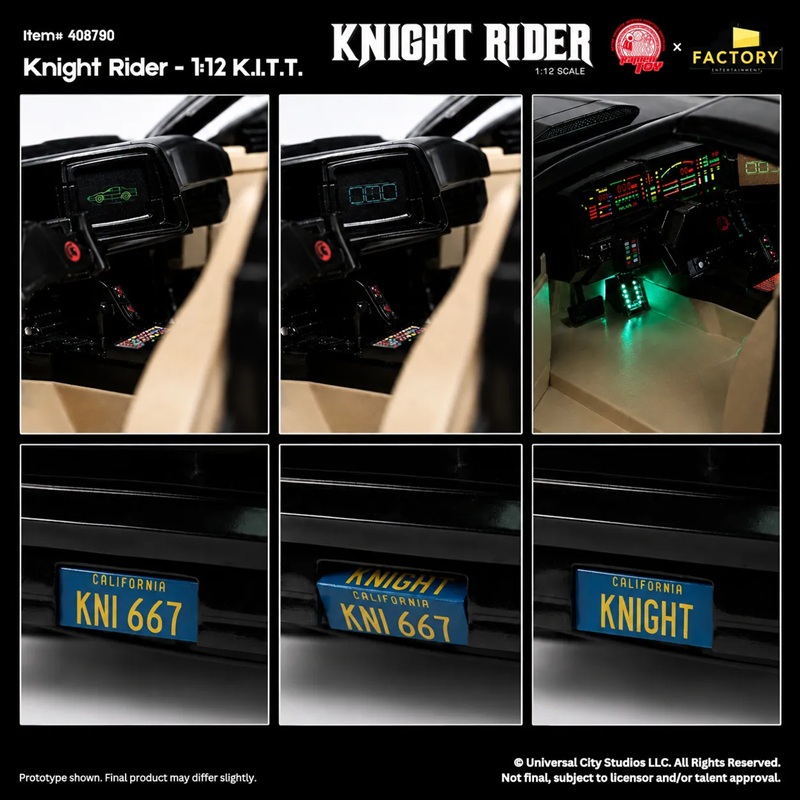 KNIGHT RIDER-KITT VEHICLE & MICHEAL KNIGHT-1:12 SCALE-FACTORY ENTERTAINMENT - immagine 8
